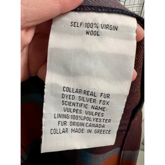 Brand new Tanya Taylor thin wool coat with real silver fox fur - Picture 5 of 5